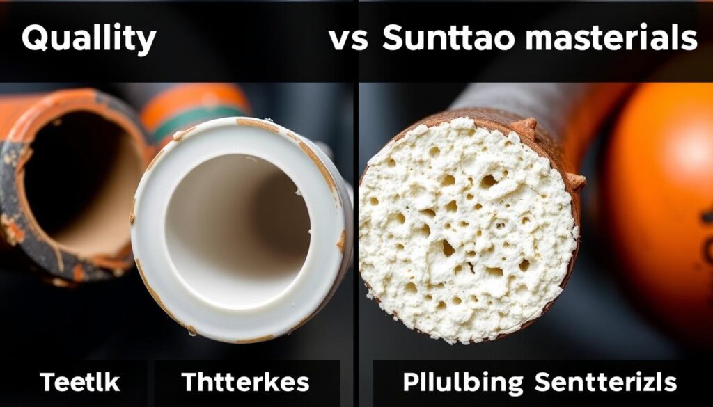 Comparison between quality and substandard plumbing materials Comparison between quality and substandard plumbing materials